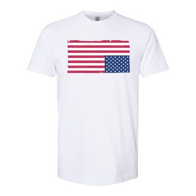 Upside Down American Flag Vintage Softstyle CVC T-Shirt