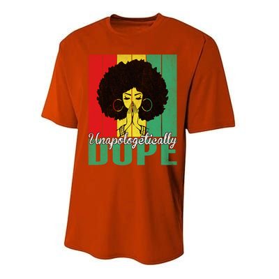 Unapologetically Dope Afro Black History Juneteenth Cool Gift Performance Sprint T-Shirt