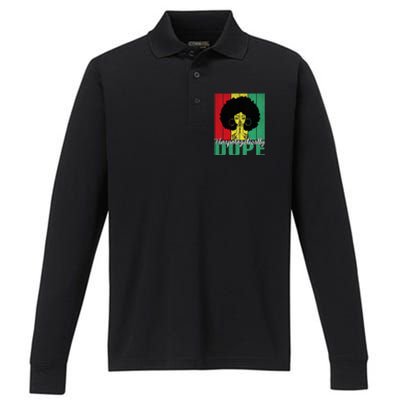 Unapologetically Dope Afro Black History Juneteenth Cool Gift Performance Long Sleeve Polo