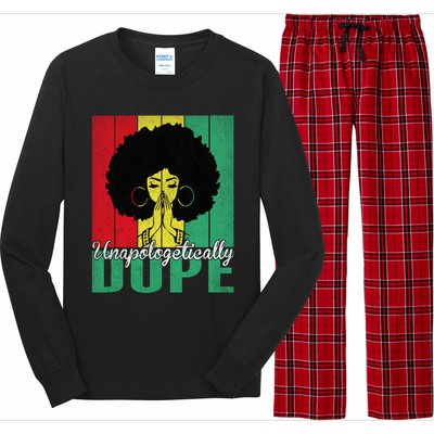 Unapologetically Dope Afro Black History Juneteenth Cool Gift Long Sleeve Pajama Set