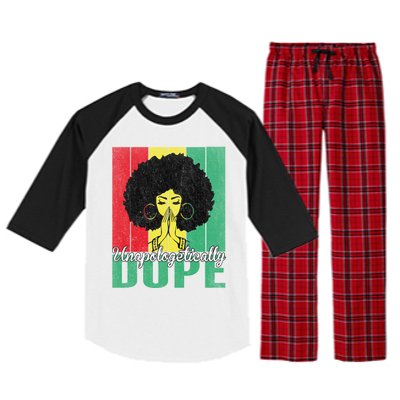 Unapologetically Dope Afro Black History Juneteenth Cool Gift Raglan Sleeve Pajama Set