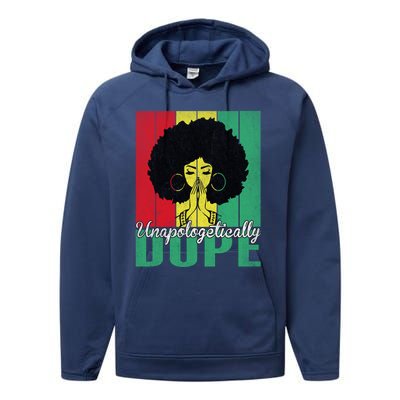 Unapologetically Dope Afro Black History Juneteenth Cool Gift Performance Fleece Hoodie