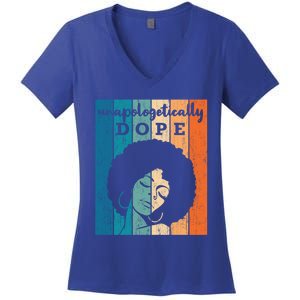 Unapologetically Dope Afro Black History Month 2020 Gift Women's V-Neck T-Shirt