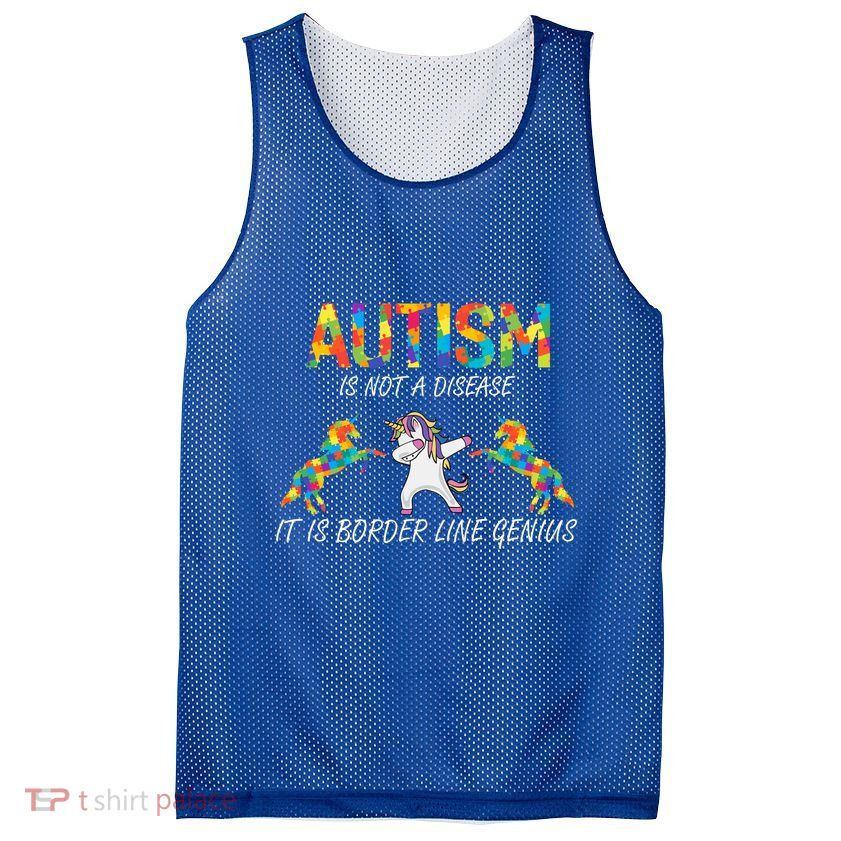 Unicorn Dabbing Autism Awareness Month Costume Puzzle Gift Mesh Reversible Basketball Jersey Tank