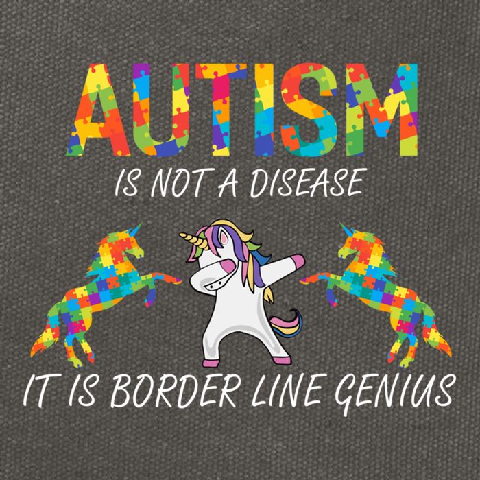 Unicorn Dabbing Autism Awareness Month Costume Puzzle Gift Cotton Canvas Backpack