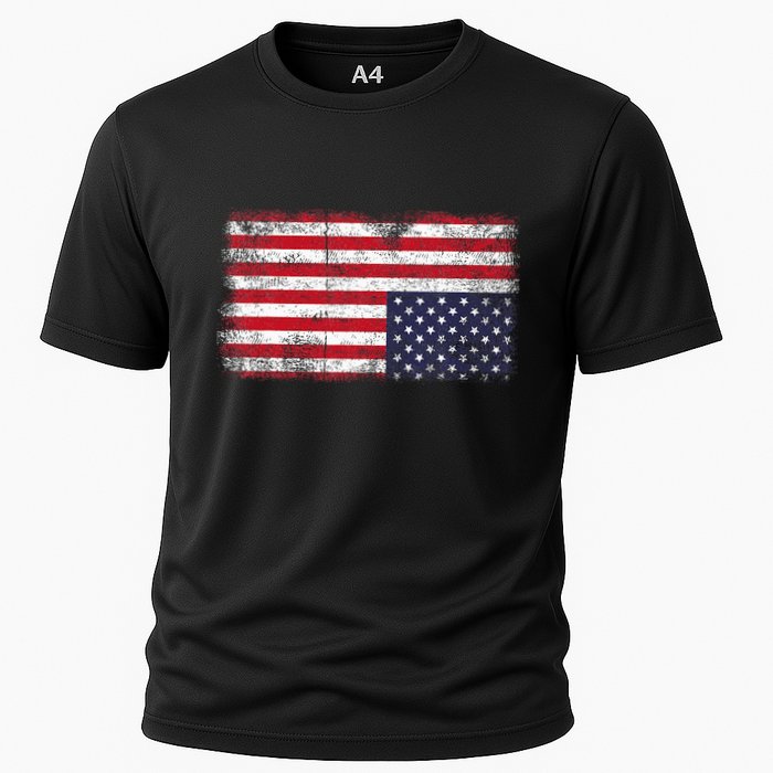 Upside Down American Flag Distress United States Usa Cooling Performance Crew T-Shirt