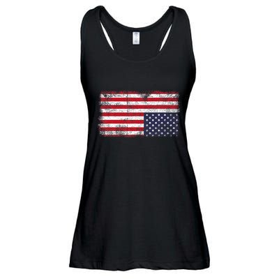 Upside Down American Flag Distress United States Usa Ladies Essential Flowy Tank