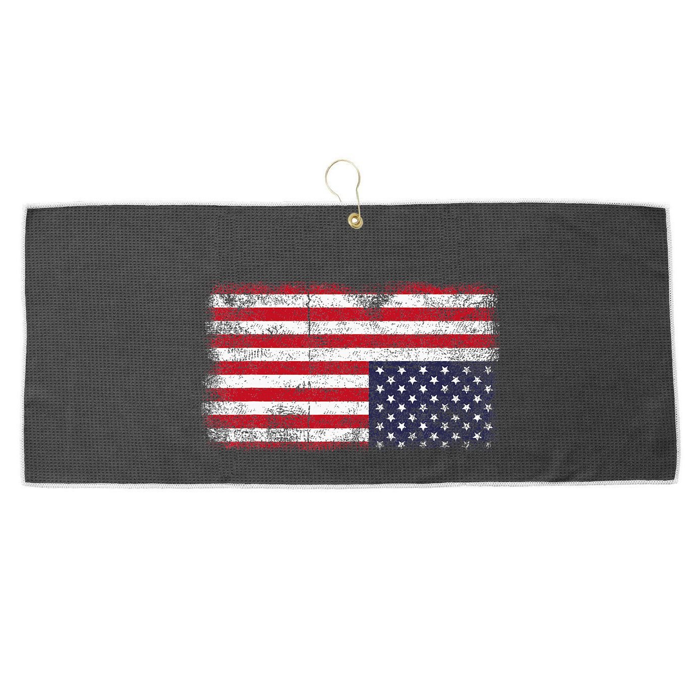 Upside Down American Flag Distress United States Usa Large Microfiber Waffle Golf Towel