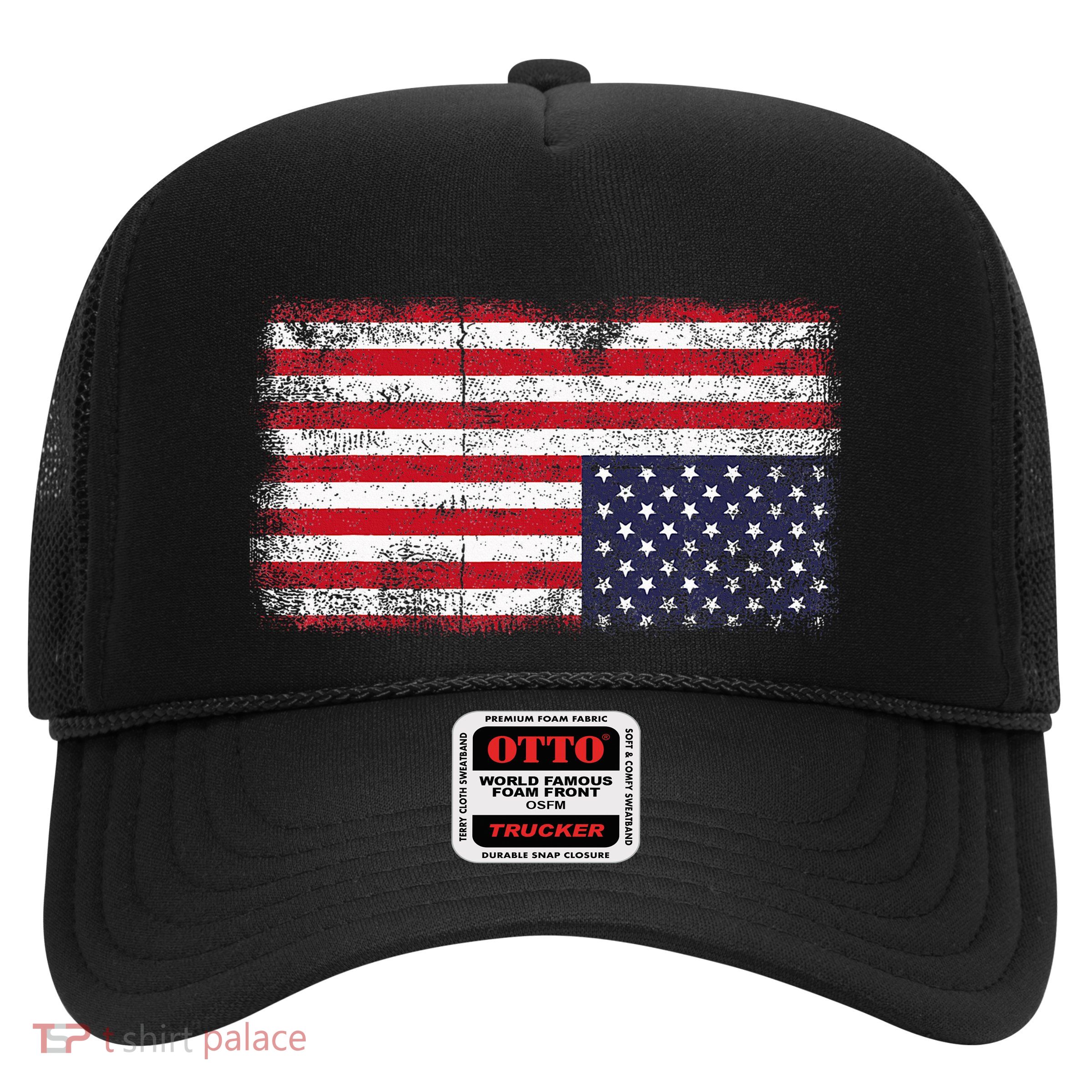 Upside Down American Flag Distress United States Usa Trucker Hat