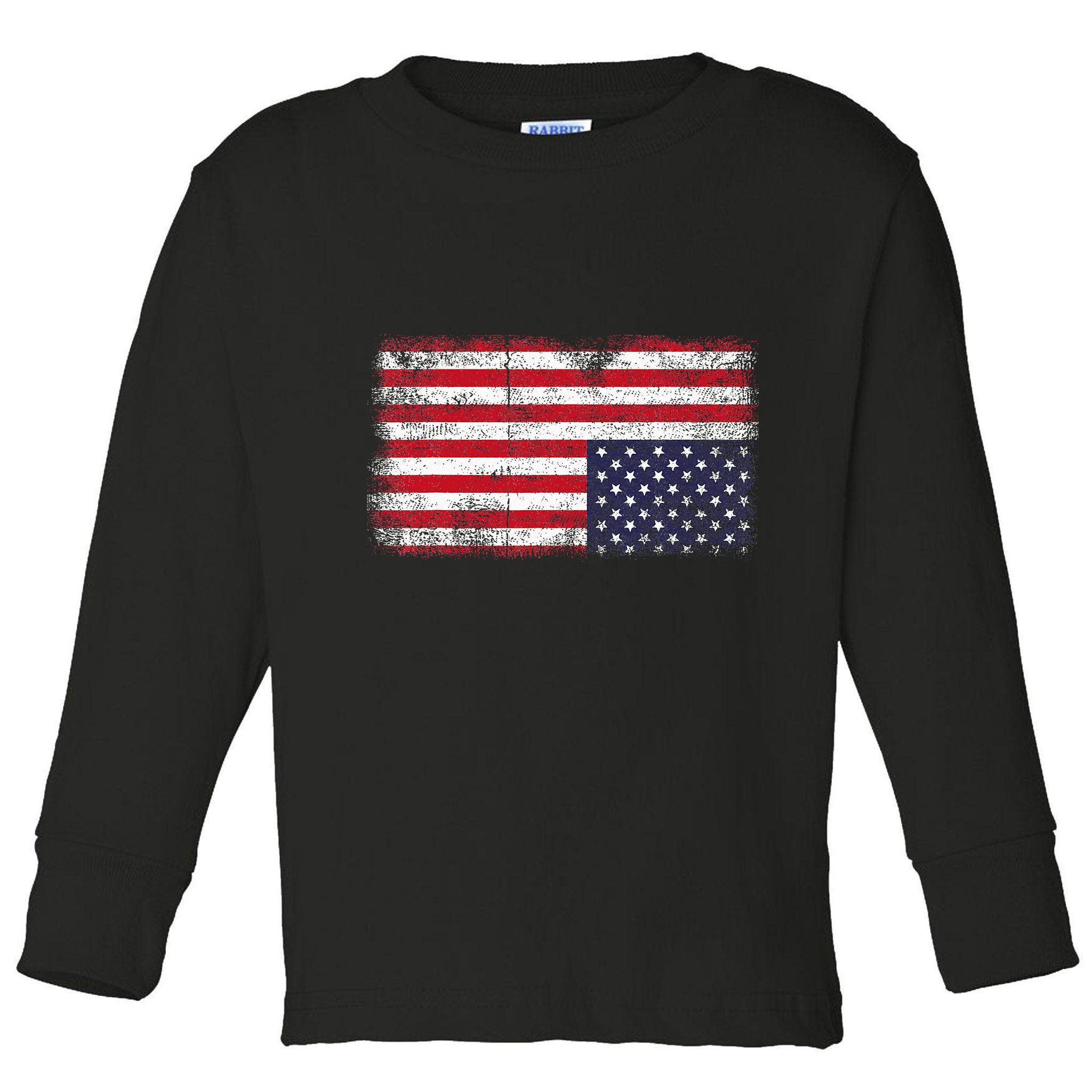 Upside Down American Flag Distress United States Usa Toddler Long Sleeve Shirt