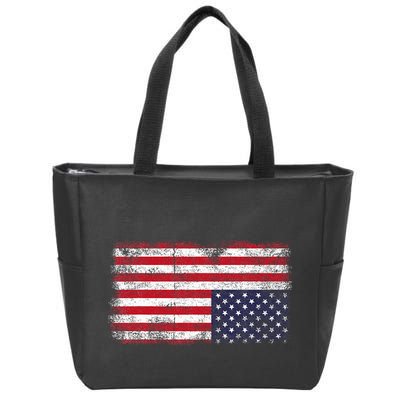 Upside Down American Flag Distress United States Usa Zip Tote Bag