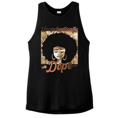 Unapologetically Dope Afro Black History Juneteenth Gift Ladies PosiCharge Tri-Blend Wicking Tank