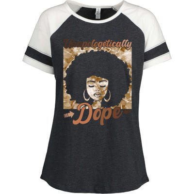 Unapologetically Dope Afro Black History Juneteenth Gift Enza Ladies Jersey Colorblock Tee