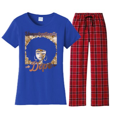 Unapologetically Dope Afro Black History Juneteenth Gift Women's Flannel Pajama Set