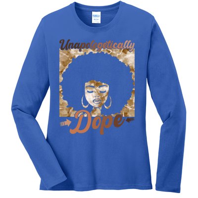 Unapologetically Dope Afro Black History Juneteenth Gift Ladies Long Sleeve Shirt