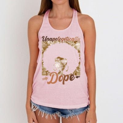 Unapologetically Dope Afro Black History Juneteenth Gift Women's Knotted Racerback Tank