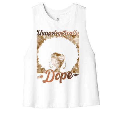 Unapologetically Dope Afro Black History Juneteenth Gift Women's Racerback Cropped Tank