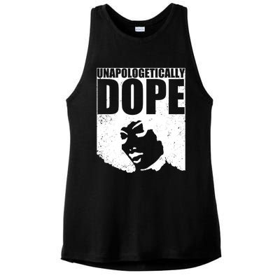 Unapologetically Dope Afro Melanin Black History Month Gift Ladies PosiCharge Tri-Blend Wicking Tank