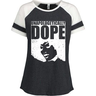 Unapologetically Dope Afro Melanin Black History Month Gift Enza Ladies Jersey Colorblock Tee