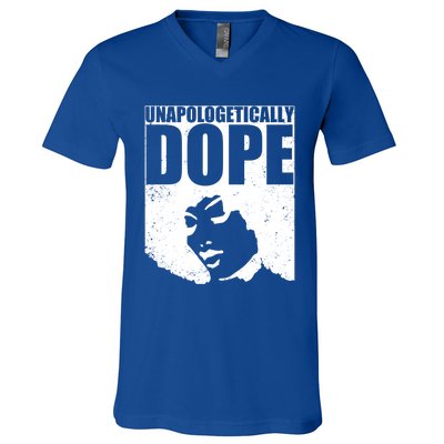 Unapologetically Dope Afro Melanin Black History Month Gift V-Neck T-Shirt