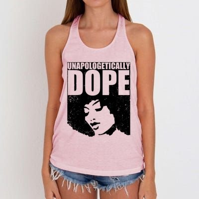 Unapologetically Dope Afro Melanin Black History Month Gift Women's Knotted Racerback Tank