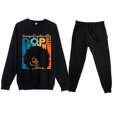 Unapologetically Dope Afro African American Black Pride Premium Crewneck Sweatsuit Set