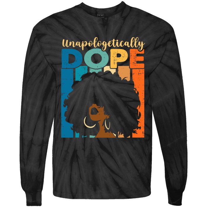 Unapologetically Dope Afro African American Black Pride Tie-Dye Long Sleeve Shirt