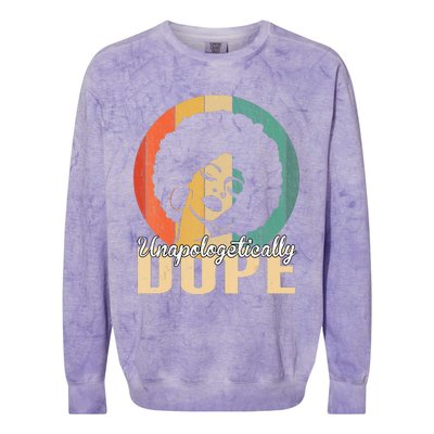 Unapologetically Dope Afro Black History Juneteenth Colorblast Crewneck Sweatshirt