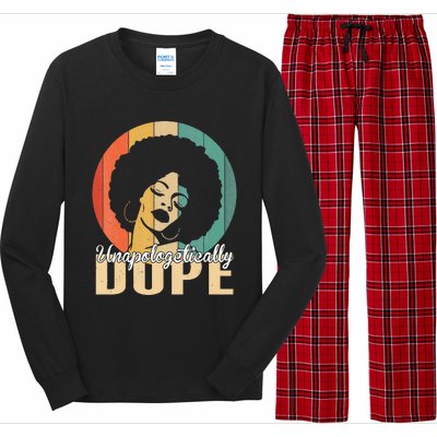 Unapologetically Dope Afro Black History Juneteenth Long Sleeve Pajama Set