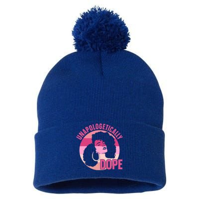 Unapologetically Dope Afro African American Black Gift Pom Pom 12in Knit Beanie