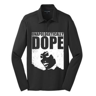 Unapologetically Dope Afro Melanin Black History Month Gift Silk Touch Performance Long Sleeve Polo