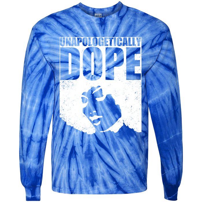 Unapologetically Dope Afro Melanin Black History Month Gift Tie-Dye Long Sleeve Shirt