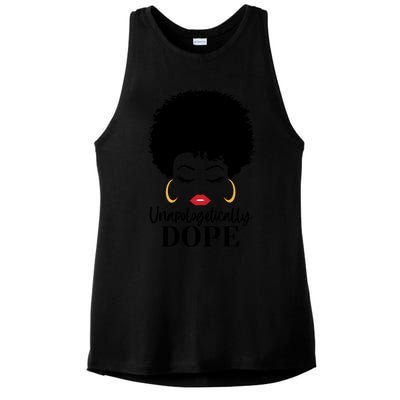 Unapologetically Dope Afro Black (2) Gift Ladies PosiCharge Tri-Blend Wicking Tank