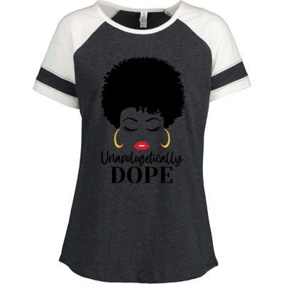 Unapologetically Dope Afro Black (2) Gift Enza Ladies Jersey Colorblock Tee