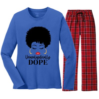 Unapologetically Dope Afro Black (2) Gift Women's Long Sleeve Flannel Pajama Set 