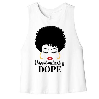 Unapologetically Dope Afro Black (2) Gift Women's Racerback Cropped Tank