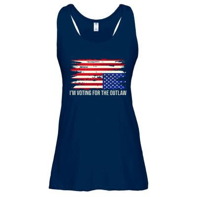 Upside Down American Flag Distress IM Voting For The Outlaw Ladies Essential Flowy Tank