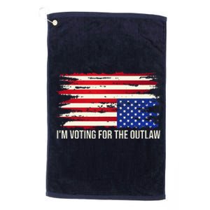 Upside Down American Flag Distress IM Voting For The Outlaw Platinum Collection Golf Towel