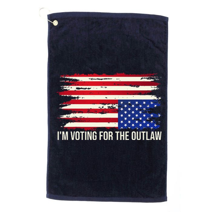 Upside Down American Flag Distress IM Voting For The Outlaw Platinum Collection Golf Towel