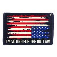 Upside Down American Flag Distress IM Voting For The Outlaw Grommeted Golf Towel