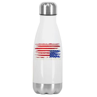 Upside Down American Flag Distress IM Voting For The Outlaw Stainless Steel Insulated Water Bottle