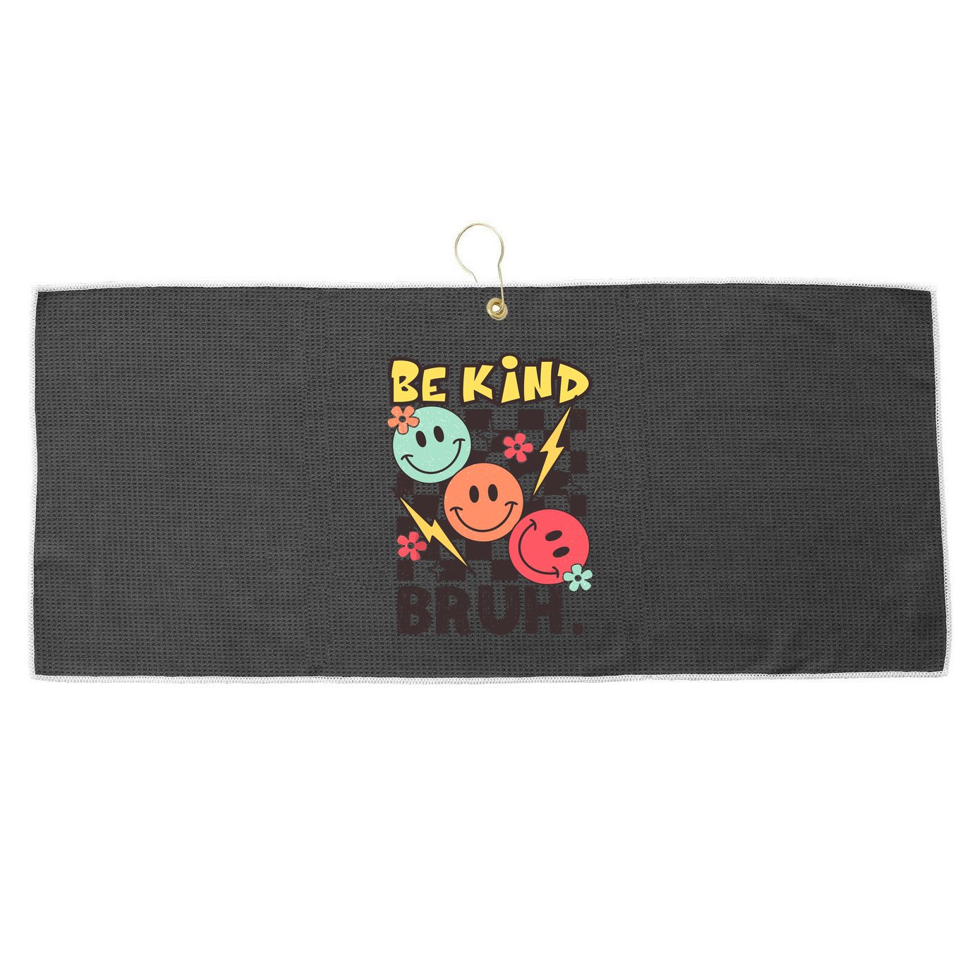 Unity Day Anti Bullying Awareness Kindness Be Kind Bruh Large Microfiber Waffle Golf Towel