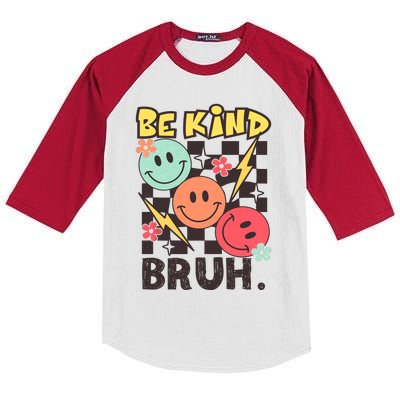 Unity Day Anti Bullying Awareness Kindness Be Kind Bruh Kids Colorblock Raglan Jersey