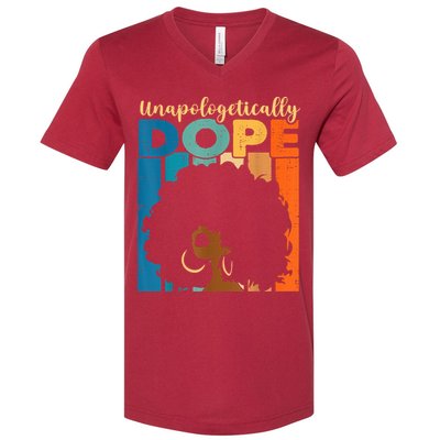 Unapologetically Dope Afro African American Black Pride V-Neck T-Shirt
