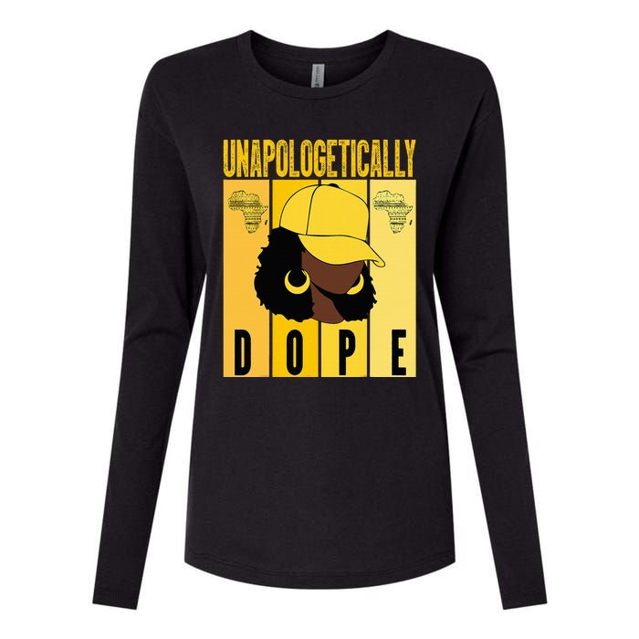 Unapologetically Dope Black History Month African American Womens Cotton Relaxed Long Sleeve T-Shirt