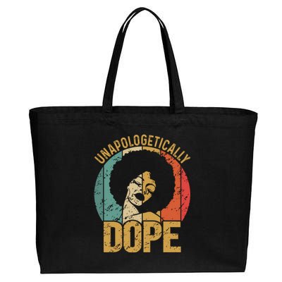 Unapologetically Dope Black Pride Melanin African American Cotton Canvas Jumbo Tote