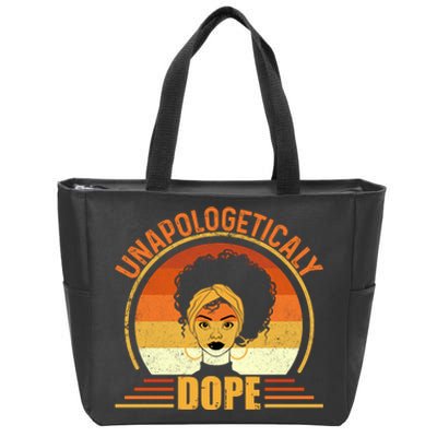 Unapologetically Dope Black Pride Melanin African American Zip Tote Bag