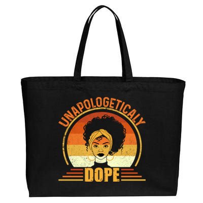 Unapologetically Dope Black Pride Melanin African American Cotton Canvas Jumbo Tote