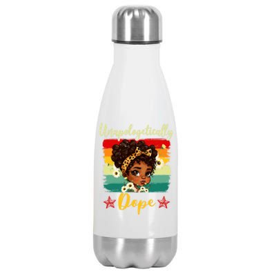 Unapologetically Dope Black History Afro Juneteenth Great Gift Stainless Steel Insulated Water Bottle