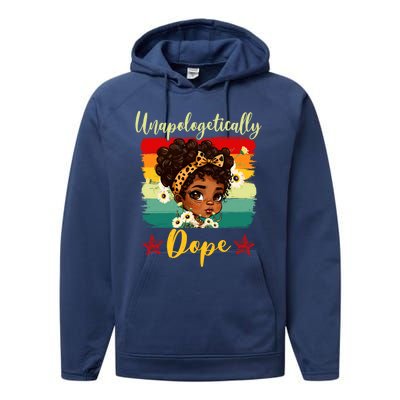 Unapologetically Dope Black History Afro Juneteenth Great Gift Performance Fleece Hoodie